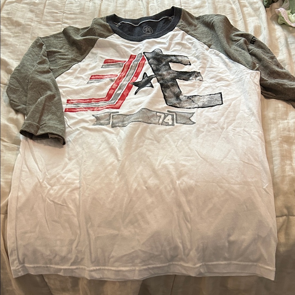 NWT American Fighter White and Gray‎ Raglan Shirt